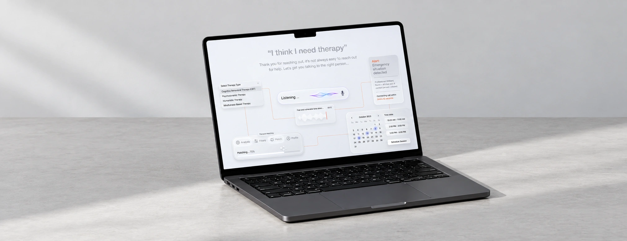Talkspace voice intake and therapist matching experience