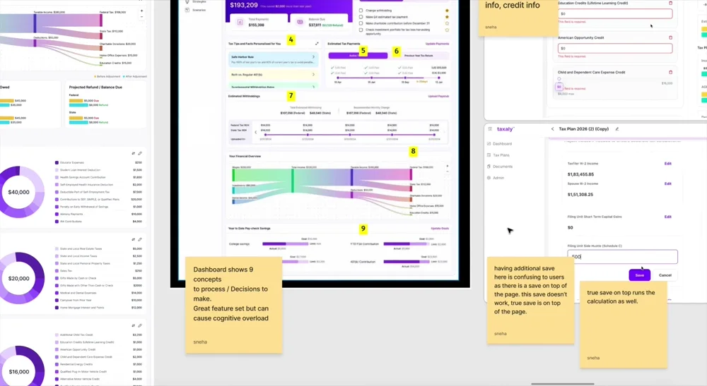 Product audit canvas detail 2: interface screens and research notes