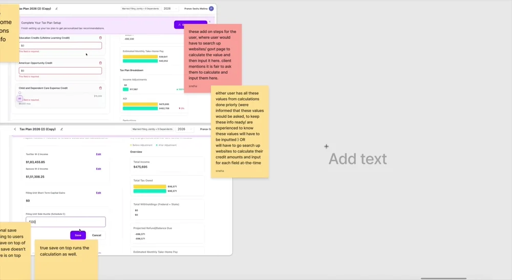 Product audit canvas detail 4: interface screens and research notes