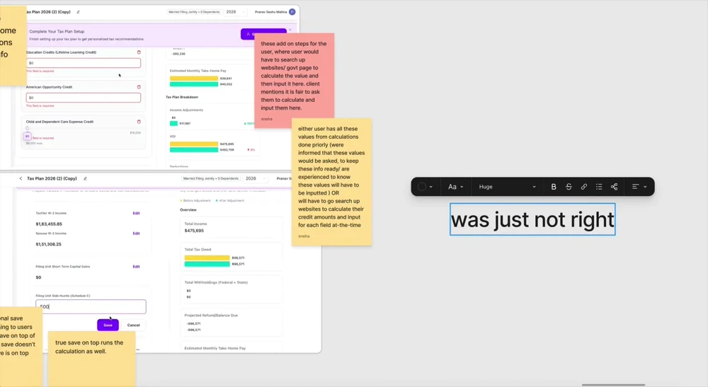 Product audit canvas detail 6: interface screens and research notes